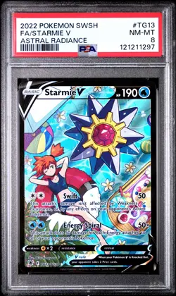 2022 POKEMON SWORD & SHIELD ASTRAL RADIANCE #TG13 FULL ART/STARMIE V PSA 8 - Image 1