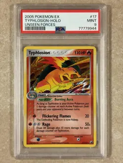 2005 Pokemon EX Typhlosion 17/115 Unseen Forces Holo (PSA 9 MINT) - Image 1
