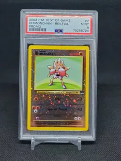 2003 Hitmonchan 2 Best of Game Reverse Foil Promo PSA 9 Mint Pokemon TCG - Image 1