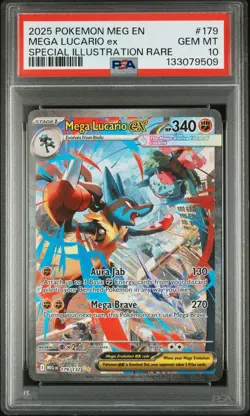 MEGA LUCARIO EX 179/132 PSA 10 - MEGA EVOLUTION - POKEMON TCG - Image 2