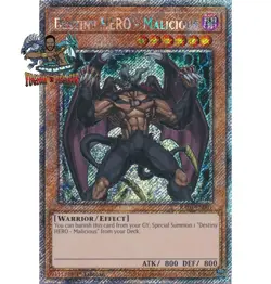 Yugioh! 1x Destiny HERO - Malicious RA03-EN001 Platinum Secret Rare 1st Ed NM - Image 1