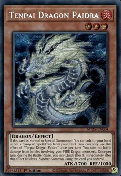 Tenpai Dragon Paidra 1st Prismatic Secret MP25-EN064 Yu-Gi-Oh! - Image 1
