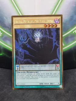 Yugioh Vector Pendulum, The Dracoverlord PGL3-EN041 Gold Rare 1st Edition LP - Image 1