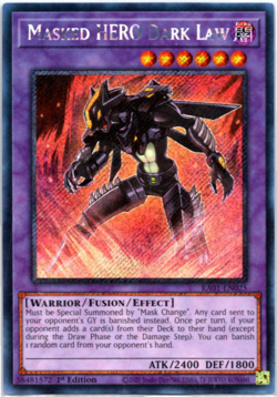 Masked HERO Dark Law - RA01-EN025 - Platinum Secret Rare 1st Edition Yugioh - Image 1