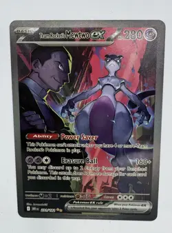 Pokemon TCG Destined Rivals Team Rocket's Mewtwo EX Card 231/182 - Image 2