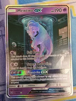 Pokemon Mewtwo GX TCG Shining Legends Holo Card 78/73 Secret Rare Light Play - Image 1