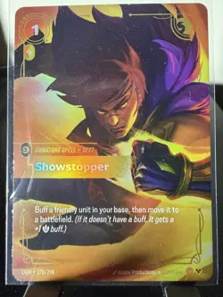 Showstopper Sett Riftbound Origins Signature Spell Card 270/298 TCG - Image 1