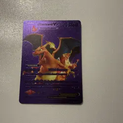 Pokemon Charizard V Purple Foil Display Card “Wild Flames” 508 HP Full Art 1995 - Image 1