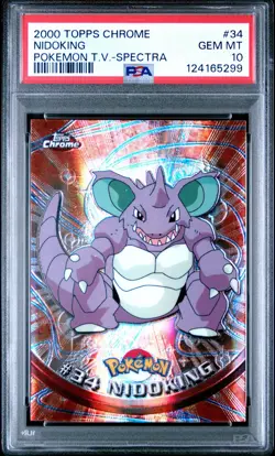 2000 TOPPS CHROME POKEMON T.V. SPECTRA #34 NIDOKING PSA 10 - Image 1