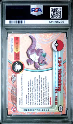 2000 TOPPS CHROME POKEMON T.V. SPECTRA #34 NIDOKING PSA 10 - Image 2