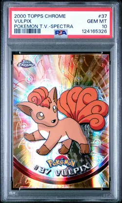 2000 TOPPS CHROME POKEMON T.V. SPECTRA #37 VULPIX PSA 10 - Image 1