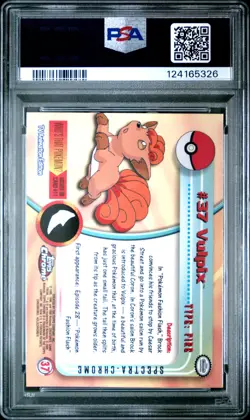 2000 TOPPS CHROME POKEMON T.V. SPECTRA #37 VULPIX PSA 10 - Image 2