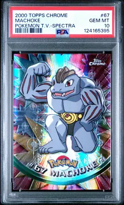 2000 TOPPS CHROME POKEMON T.V. SPECTRA #67 MACHOKE PSA 10 - Image 1