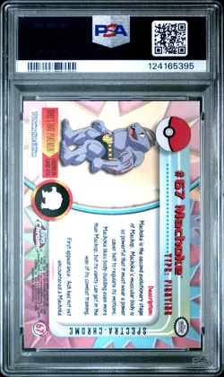2000 TOPPS CHROME POKEMON T.V. SPECTRA #67 MACHOKE PSA 10 - Image 2