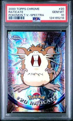 2000 TOPPS CHROME POKEMON T.V. SPECTRA #20 RATICATE PSA 10 - Image 1