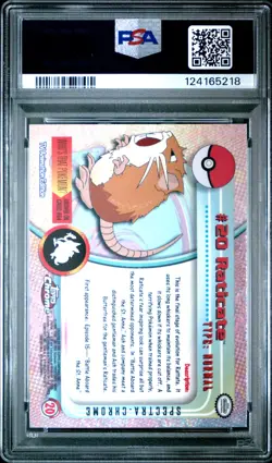 2000 TOPPS CHROME POKEMON T.V. SPECTRA #20 RATICATE PSA 10 - Image 2