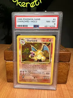 PSA 8 Pokemon TCG Charizard Base Set 4/102 Holo Unlimited Holo Rare - Image 1