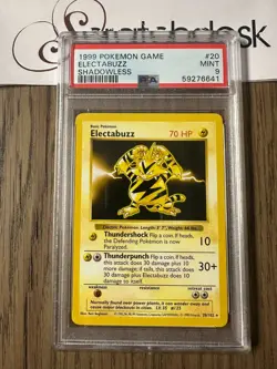 PSA 9 - Pokemon ELECTABUZZ 20/102 - SHADOWLESS BASE SET - MINT - Image 1