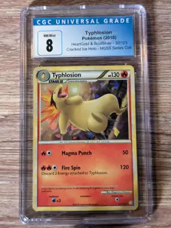 2010 Pokemon HeartGold & Soulsilver Typhlosion Holo #32 CGC 8 Cracked Ice - Image 1