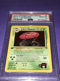 2000 Pokemon Gym Heros Erikas Vileplume PSA 10 First Edition 1st Edition #5 - Image 1