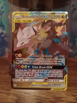 Reshiram & Zekrom GX 157/236 2019 Pokemon Sun & Moon Cosmic Eclipse Near Mint - Image 1