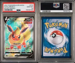 PSA 10 GEM MINT Korean Flareon V 072/069 Eevee Heroes Secret Rare Holo Pokemon - Image 3