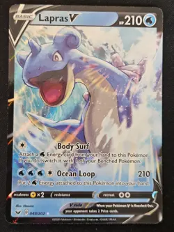 Lapras V 049/202 Sword & Shield Base Set Ultra Rare Holo Pokemon TCG 2020 NM - Image 1