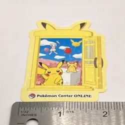 Pikachu Mew Pokemon Center Online Holo Sticker Nintendo Japanese JAPAN Rare F/S - Image 2