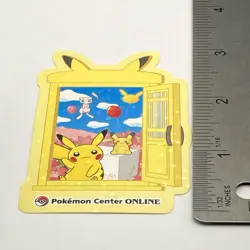 Pikachu Mew Pokemon Center Online Holo Sticker Nintendo Japanese JAPAN Rare F/S - Image 3