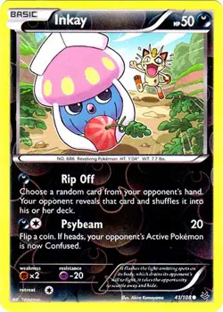 Pokemon - Inkay - 41/108 - Common - Reverse Holo - XY - Roaring Skies - NM - Image 1