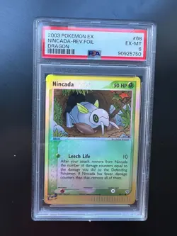 Pokemon Nincada Reverse Holo Ex Dragon 68/97 PSA 6 EX-MT - Image 1