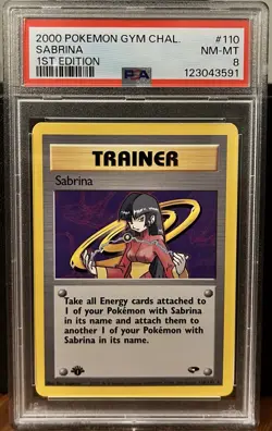 Pokemon Sabrina Trainer Gym Challenge 1st Edition Non-Holo #110 2000 PSA 8 - Image 1