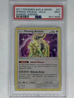 PSA 9 Shining Arceus 57/73 Shining Legends Pokemon Card 2017 Sun & Moon - Image 1