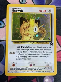 Meowth #10 Pokemon Black Star Promo GB Stamped Holo Vintage Card WOTC LP - Image 2