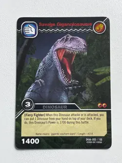 2009 Dinosaur King Foil Card Savage Giganotosaurus DKAA-005/100 //M12 - Image 1