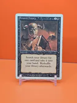 ⚫⚫⚫ 1994 Magic The Gathering DEMONIC TUTOR REVISED 3RD EDITION HEAVY PLAYED - Image 1