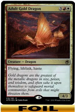 1x - Adult Gold Dragon - [SELECT] - Forgotten Realms - NM MTG - Image 2