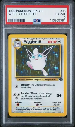 1999 Pokemon Jungle #16/64 - Wigglytuff Holo Rare - PSA 6 EX-MT New Case - Image 1