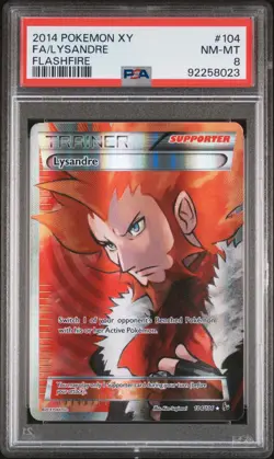2014 Pokemon XY Flashfire Lysandre Full Art 104/106 PSA 8 - Image 1