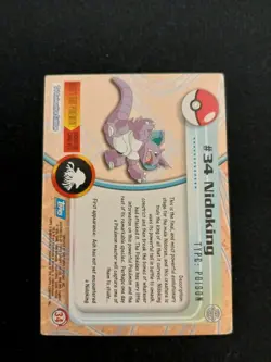 Topps Nidoking #34 2000 Pokemon Series 1 TV Animation Edition - Image 2