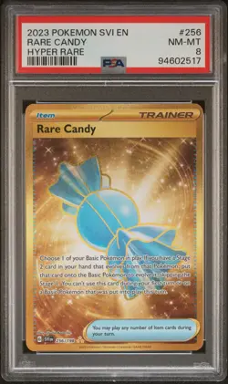 2023 Pokemon Svi En-Scarlet & Violet #256 Rare Candy Hyper Rare PSA 8 - Image 1