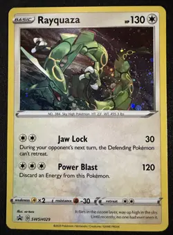 Pokemon TCG Rayquaza SWSH029 Sword & Shield Cosmos Holo Black Star Promo - NM - Image 1