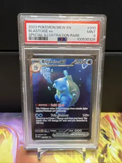 2023 Pokemon Blastoise ex 200/165 SIR MEW EN-151 Holo PSA 9 MINT - Image 1