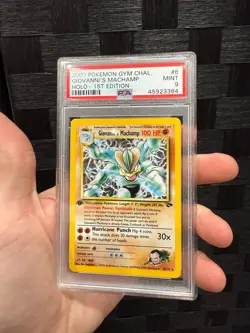 PSA 9 Mint 2000 Pokemon Gym Challenge 1st Edition #6 Giovanni’s Machamp Holo - Image 1