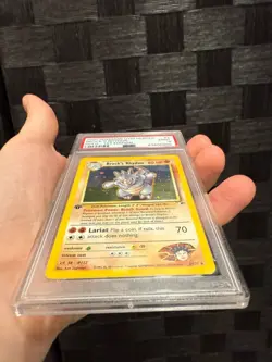 PSA 9 MINT 2000 Pokemon Gym Heroes #2 Brock's Rhydon 1st Edition Holo Rare - Image 3