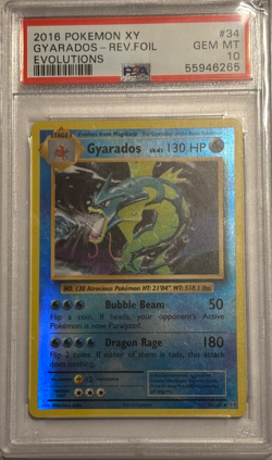 2016 Pokemon XY Evolutions Gyarados Reverse Foil Evolutions PSA 10 34/108 - Image 1