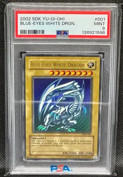 2002 Yu-Gi-Oh! Blue-Eyes White Dragon SDK-001 Ultra Rare PSA 9 MINT - Image 1