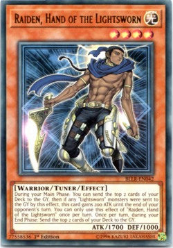 Raiden, Hand of the Lightsworn - BLLR-EN042 - Ultra Rare 1st Edition Yugioh - Image 1