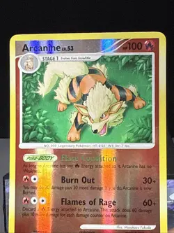 Pokemon Card Arcanine 1/111 Platinum Rising Rivals Rare Reverse Holo LP - Image 2