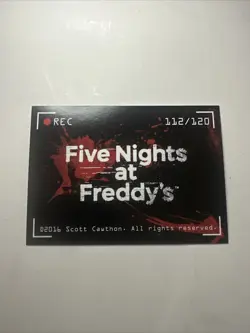 FNAF - FIVE NIGHTS AT FREDDY'S 2016 "SHINY HOLOGRAM" TRADING CARD / CCG #112/120 - Image 4